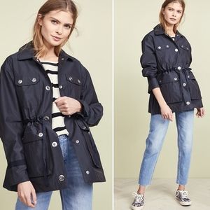 Hunter Refined Garden Rain Coat Jacket Navy NWT